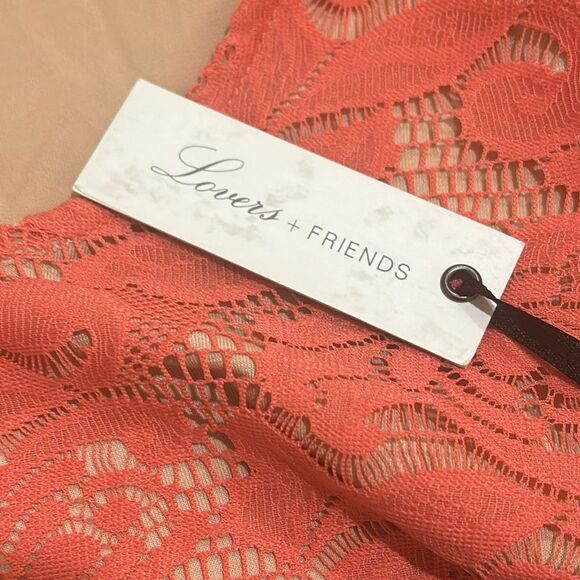 NEW! Lovers + Friends Sway Back Lace Dress ~ Peach ~ XS $164 - Picture 7 of 11